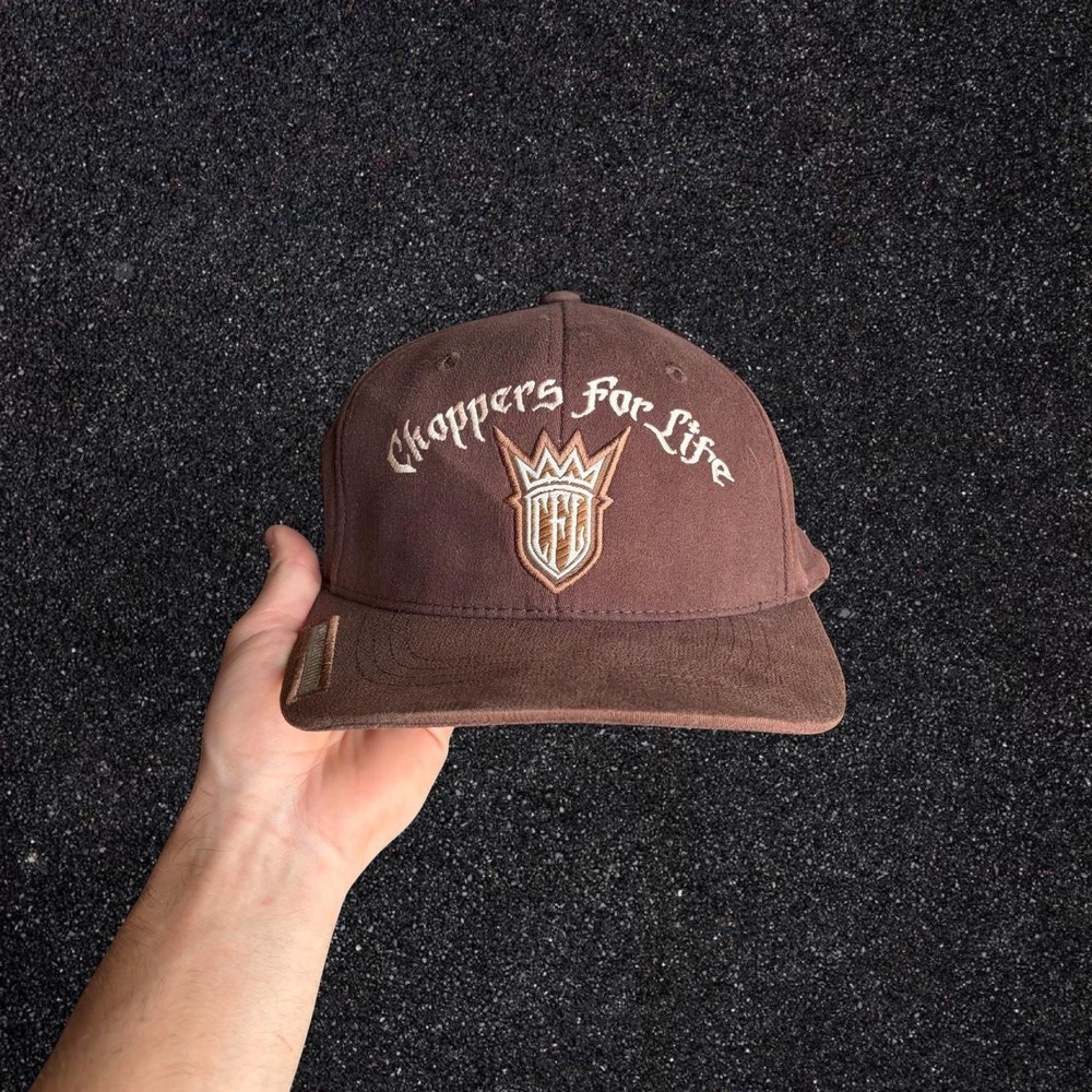 West Coast Choppers Brown Fitted Hat Choppers For Life LBC Biker Cap 7 1/4